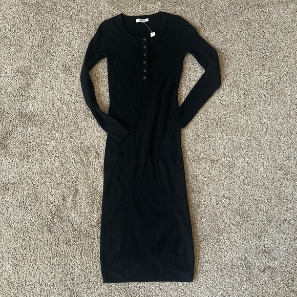 Madewell Black Long Sleeve sweater Dress - Picture 1 of 8